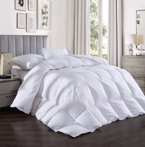 All Season Ultra-Soft Down Comforter 10% Down 90% Feather Duvet Insert with Tabs